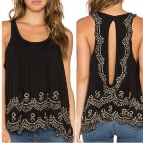 Free People Tops - FREE PEOPLE Toosaloosa Attina Tank Black